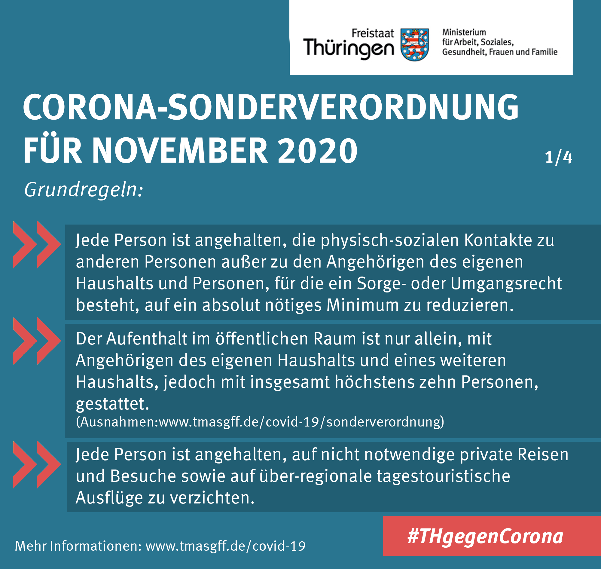 CORONA-SONDERVERORDNUNG FÜR NOVEMBER 2020